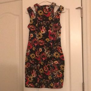 Colorful flower print dress